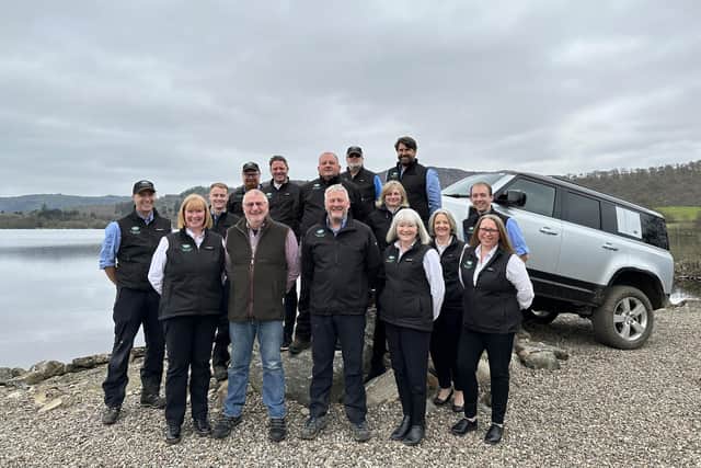(L-R back row) Team members Cameron Allan, Mathew Munro, Ruaraidh Carmichael, Daryn Smith, Alan Robertson, Alan Rooke, Christina Simpson, Sandy Allan, Liz Hepburn, Dave Morrison and Tracey Valentine. (L-R front row) Louise Nowell, Graham Clark, Will Cox and Beverley Large.