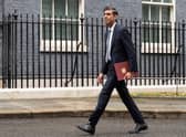 Rishi Sunak arrives to make a speech outside 10 Downing Street, London, after meeting King Charles III and accepting his invitation to become Prime Minister and form a new government