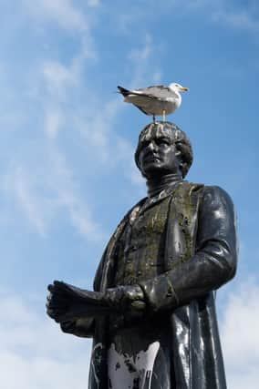 The statue of Sir Robert Peel in Glasgow's George Square, one of many memorials being targeted as the Black Lives Matter movement demands Scotland comes face to face with its ties to slavery. Picture: John Devlin