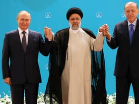 Iranian President Ebrahim Raisi met Russian President Vladimir Putin and Turkish President Recep Tayyip Erdogan in Tehran last month (Picture: Sergei Savostyanov/Sputnik/AFP via Getty Images)