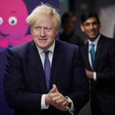 Former prime minister Boris Johnson, flanked by his then-Chancellor Rishi Sunak. Picture: PA