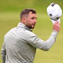 Michael Stewart acknowledges the crowd on the 18th green during the third round of the 151st Open at Royal Liverpool last month. Picture: Ross Kinnaird/Getty Images.