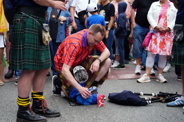 Scotland fans in Stuttgart ahead of their Euro 2024 group A game against Hungary