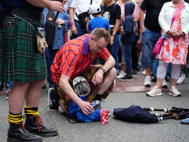 Scotland fans in Stuttgart ahead of their Euro 2024 group A game against Hungary