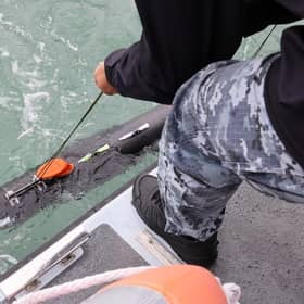 Photo issued by the Ministry of Defence of an underwater drone. The UK is sending drones to Ukraine to clear its coastline of mines in an effort to free up food supplies trapped during the war with Russia. Issue date: Saturday August 27, 2022.