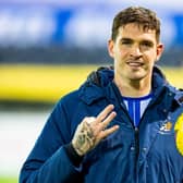 Kyle Lafferty scored a first-half hat-trick as Kilmarnock defeated Dundee United 3-0.