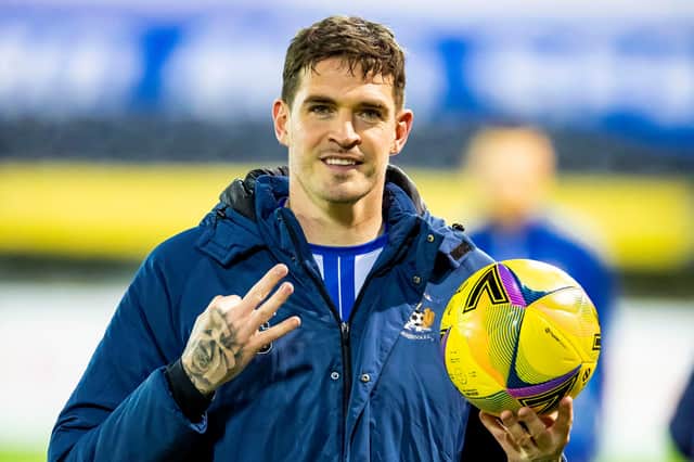 Kyle Lafferty scored a first-half hat-trick as Kilmarnock defeated Dundee United 3-0.