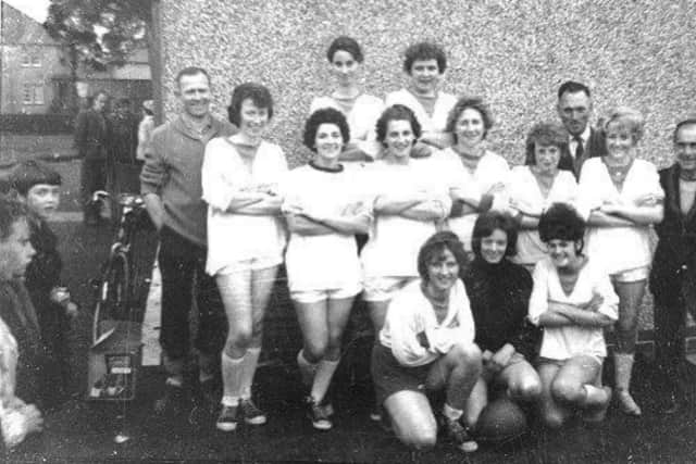 Some of the players at the charity match in 1961 played by members of her mum's netball team and a turning point in Scotland women's football. PIC: Elsie Cook.