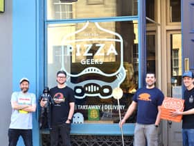 Ben (communications and tech), Fin (co-founder), Pat (co-founder) and Tom (general manager) from Pizza Geeks