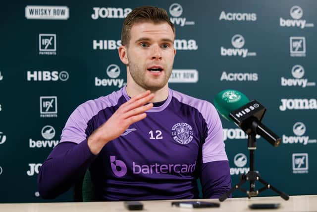 Chris Cadden speaks to the media ahead of Hibs' trip to Rangers.