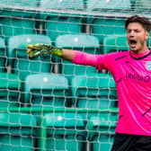 Kevin Dabrowski in action for Hibs against Arsenal at Easter Road