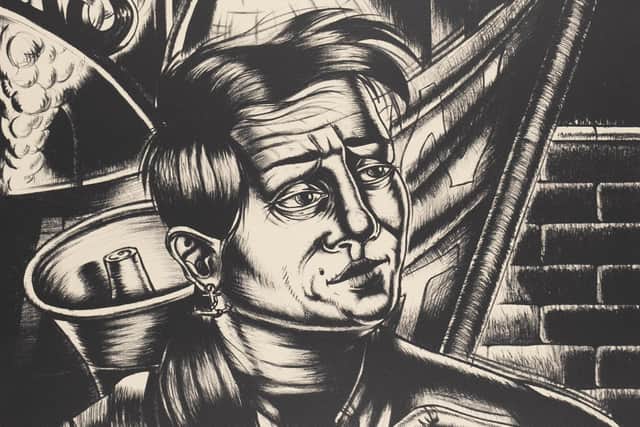 Detail from Untitled - Man with Megaphone by Ken Currie