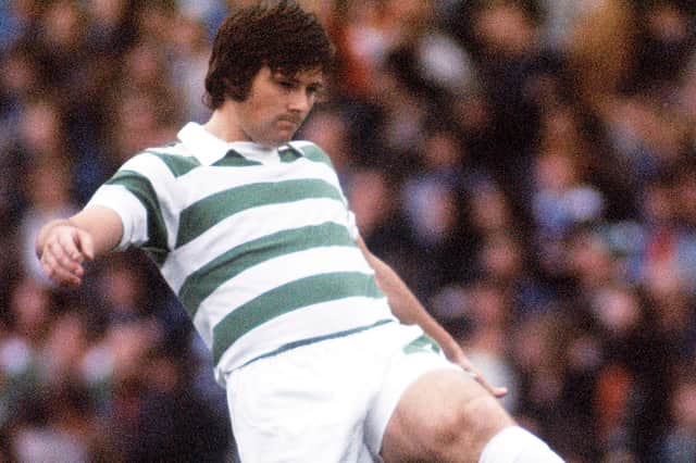 Celtic's Pat McCluskey in action in season 1974/1975.