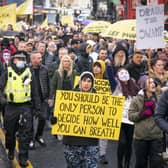 People take part in the "Freedom Rally" an anti-vaccine demonstration organised by the campaign group 'Scotland Against Lockdown' in Glasgow city centre. (Picture credit: Jane Barlow/PA Wire)