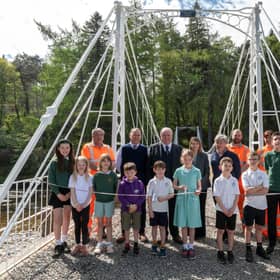 Pupils from Crathie School cut the ceremonial ribbon