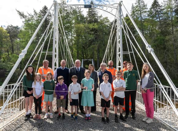 Pupils from Crathie School cut the ceremonial ribbon