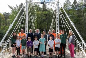 Pupils from Crathie School cut the ceremonial ribbon