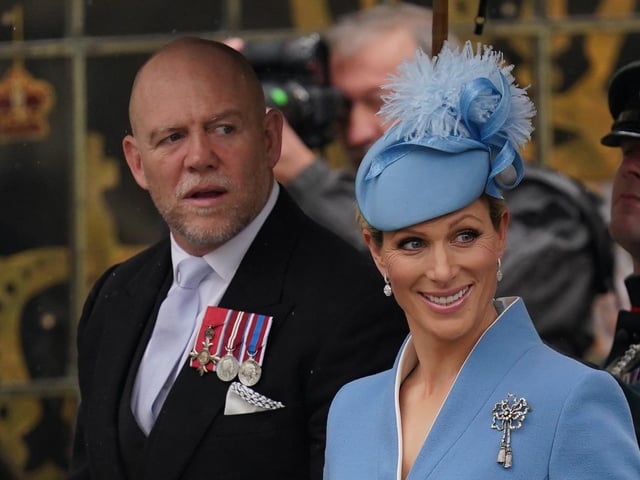 Mike and Zara Tindall arriving ahead of the coronation ceremony of King Charles III and Queen Camilla at Westminster Abbey, central London