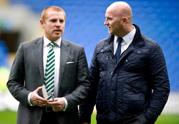 John Hartson (right) says the time has come for his former Celtic team mate Neil Lennon to leave the club.