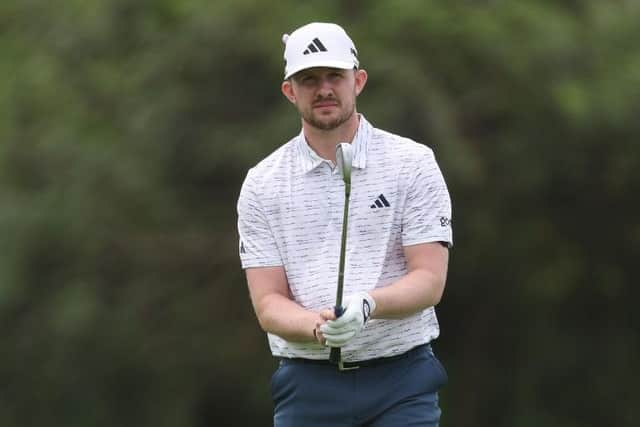 Connor Syme sizes up a shot in the opening round of the SDC Championship at St Francis Links in South Africa. Picture: Warren Little/Getty Images.