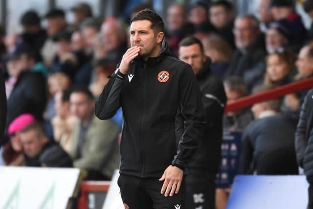 Dundee Utd manager Liam Fox during the 1-1 draw at Ross County.