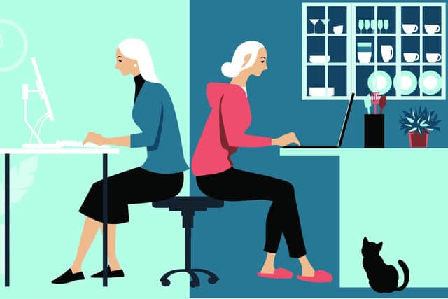 Hybrid working –partly in the office, partly from home – has been adopted by many in the sector, as there are benefits to both. Illustration: AdobeStock