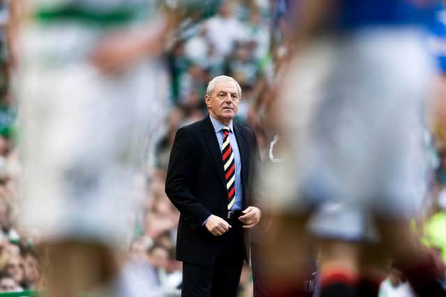 Rangers manager Walter Smith in the away dugout at Celtic Park in 2008.
