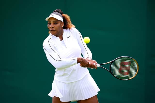 Serena Williams during a practice session ahead of the 2022 Wimbledon Championship (John Walton/PA Wire)