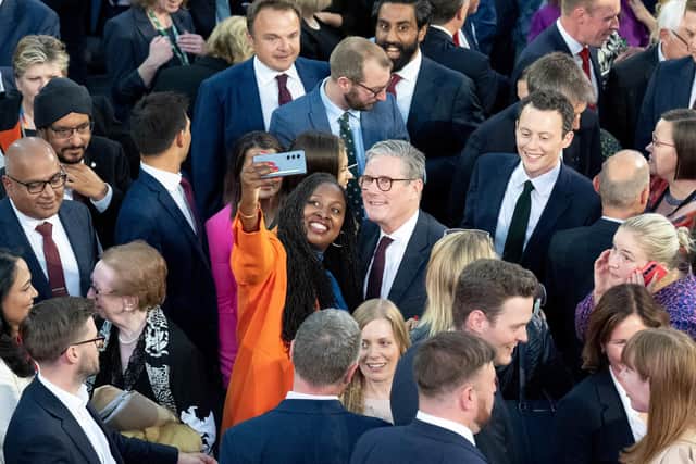 Prime Minister Sir Keir Starmer poses for a selfie with Dawn Butler, MP for Brent East