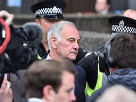 Former Rangers chief executive Charles Green leaves court in 2015 surrounded by police. Picture: Jeff J Mitchell/Getty Images