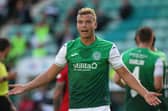 Hibs defender Ryan Porteous has received backing from his club in the wake of Ibrox sending-off. Photo by Craig Williamson / SNS Group