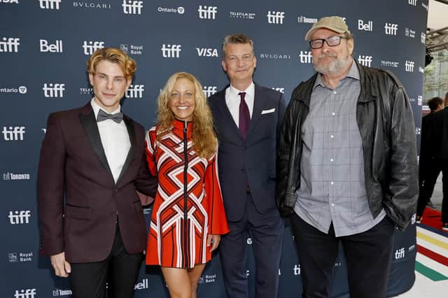 All Quiet on the Western Front: (L-R) Producer Daniel Marc Dreifuss, scriptwriter and co-producer Lesley Paterson, producer Malte Grunert, and scriptwriter Ian Stokell attend the "All Quiet On The Western Front" Premiere at the 2022 Toronto International Film Festival in September 2022. (Pic: Jemal Countess/Getty Images)