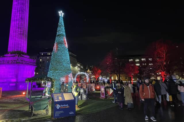 Edinburgh's St Andrew Square looking festive