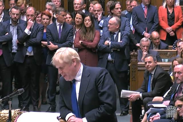 Prime Minister Boris Johnson speaks during Prime Minister's Questions in the House of Commons, London. Picture date: Wednesday July 6, 2022.