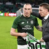 Celtic captain Scott Brown (left) with manager Brendan Rodgers as he prepared to play his 500th match for the club.