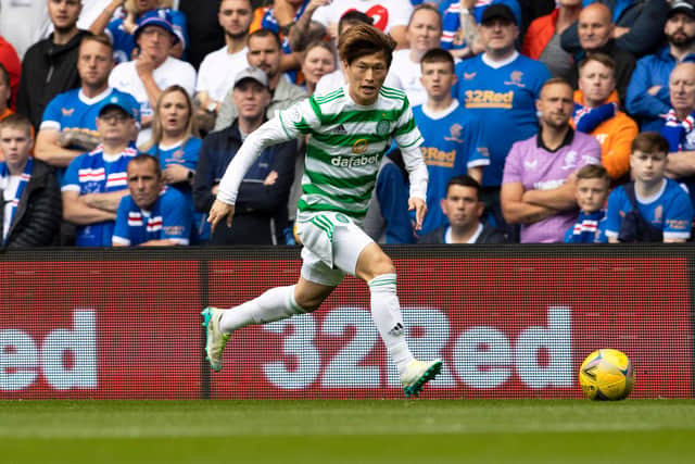 Celtic attacker Kyogo Furuhashi will spend at least a month on the sideline. Picture: SNS