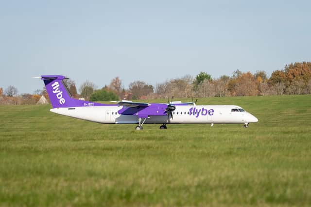 Flybe's logo and purple livery is similar to one of the airline's past colour schemes. Picture: Flybe