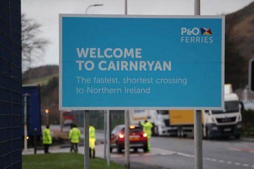 A sign at the Cairnryan Ferry Terminal. Picture: PA
