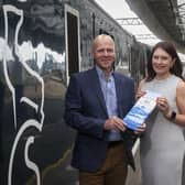 Mac Mackie, Managing Director at Mackie’s of Scotland with Kathryn Darbandi, Serco’s Managing Director for Caledonian Sleeper.