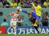 Josip Juranovic was hugely impressive as Croatia reached the last four of the World Cup, defeating Brazil on penalties. (Photo by ADRIAN DENNIS/AFP via Getty Images)