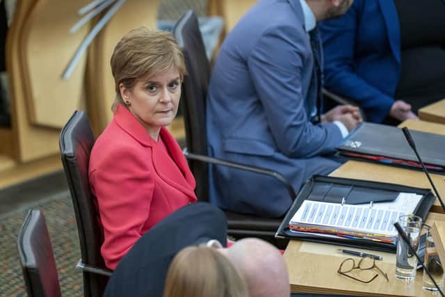First Minister Nicola Sturgeon during First Minster's Questions. Picture: Jane Barlow/PA Wire