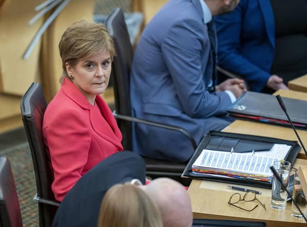 First Minister Nicola Sturgeon during First Minster's Questions. Picture: Jane Barlow/PA Wire