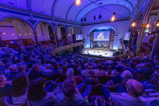 First Minister Nicola Sturgeon interviewed author Louise Welsh at this year's Edinburgh International Book Festival. Picture: Roberto Ricciuti