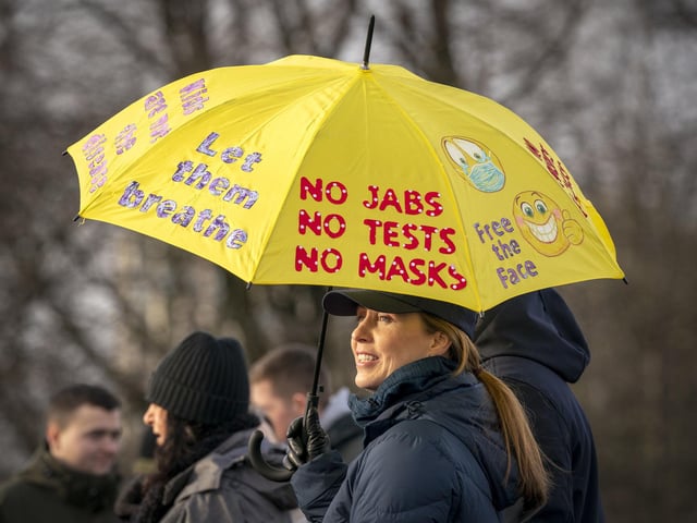 The event mainly focused on protesting against the vaccine pass scheme in place across the UK.