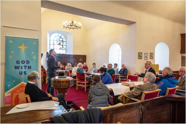 Members of Fogo Parish Church meet to plan their services. PIC: Contributed.
