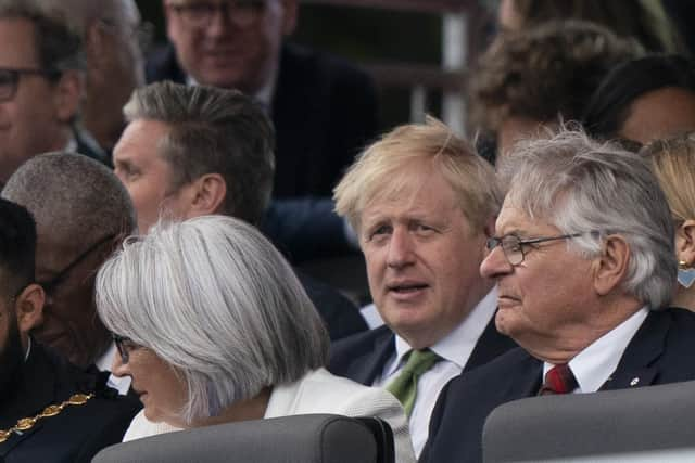 Boris Johnson at the Platinum Party at the Palace  in front of Buckingham Palace