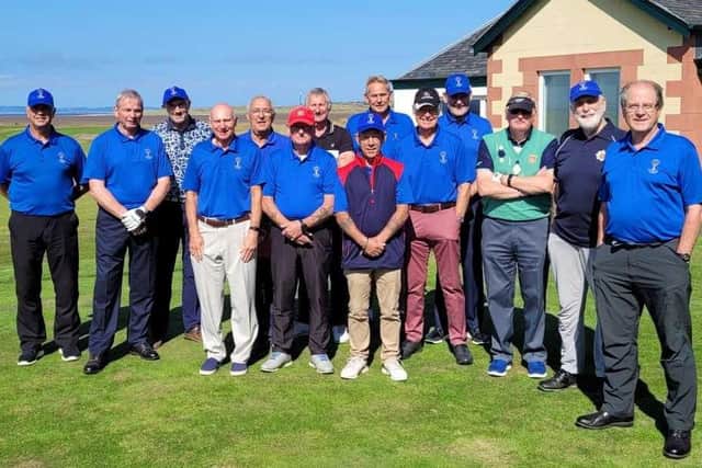 Members of The Royal Scots Golf Club at one of their outings. They will be playing in a centenary match at Glencorse on Friday.