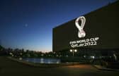 The Fifa World Cup Qatar 2022 logo is projected on the facade of the Algiers Opera House in the Algerian capital.