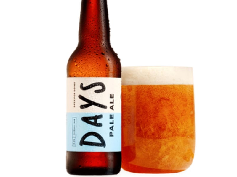 The second Days Brewery zero-alcohol beer is a pale ale with "tropical overtones and a satisfyingly clean grapefruit taste that is bold, balanced and vibrant. Days say that they teamed up with a master brewer to create a unique process that's specifically designed to never produce alcohol.