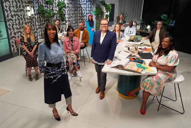 Banjo Beale on Interior Design Masters with Alan Carr, which he won in 2022. Pic: Steve Peskett/BBC/